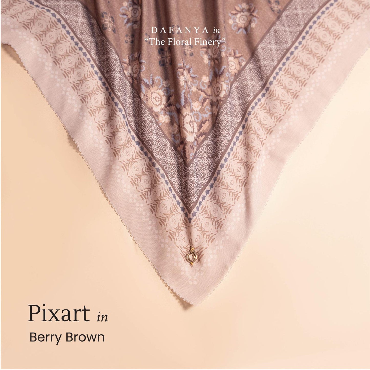 𝐃𝐀𝐅𝐀𝐍𝐘𝐀 - Syari 130x130 Pixart Series Jilbab Motif Floral Kerudung Segi Empat Hijab Scarf bahan Voal Laser Cut