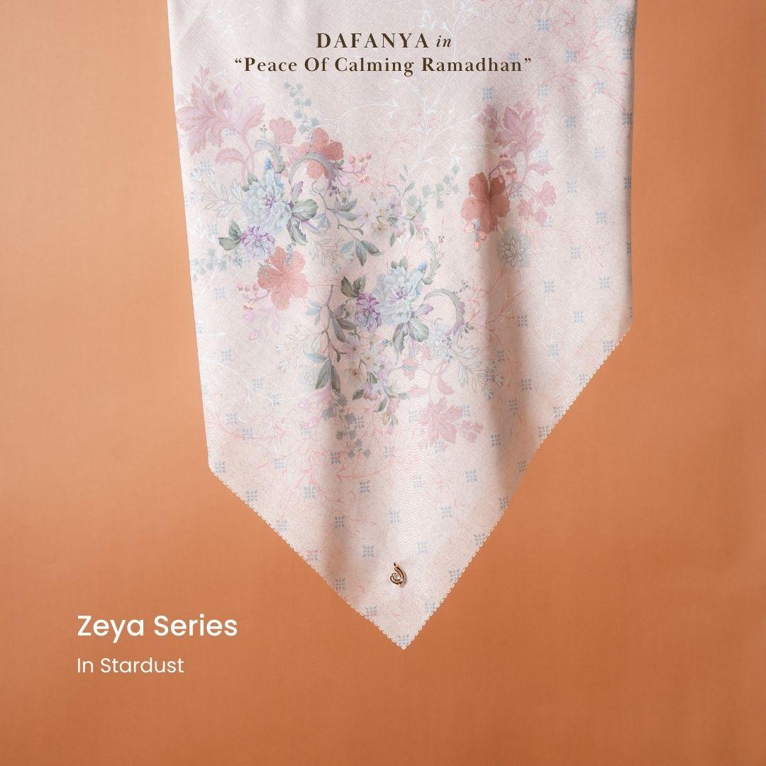𝐃𝐀𝐅𝐀𝐍𝐘𝐀 - Zeya Series Jilbab Motif Floral Kerudung Segi Empat Hijab Scarf bahan Voal Laser Cut