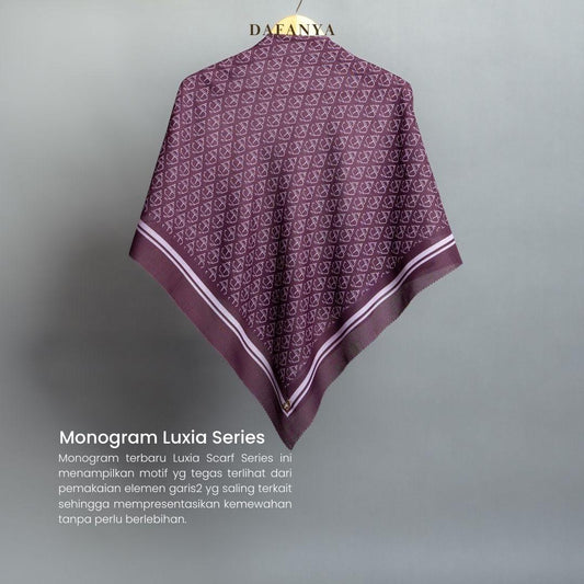 𝐃𝐀𝐅𝐀𝐍𝐘𝐀 - Luxia Series Jilbab Motif Monogram Kerudung Segi Empat Hijab Scarf bahan Voal Laser Cut