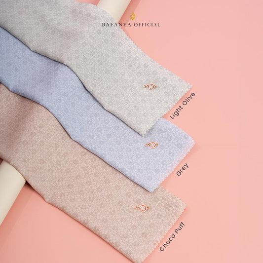 [New Launch] 𝐃𝐀𝐅𝐀𝐍𝐘𝐀 - Chadia Ribbon Series Jilbab Pita Gradasi Kerudung Segi Empat Hijab Scarf bahan Voal Laser Cut