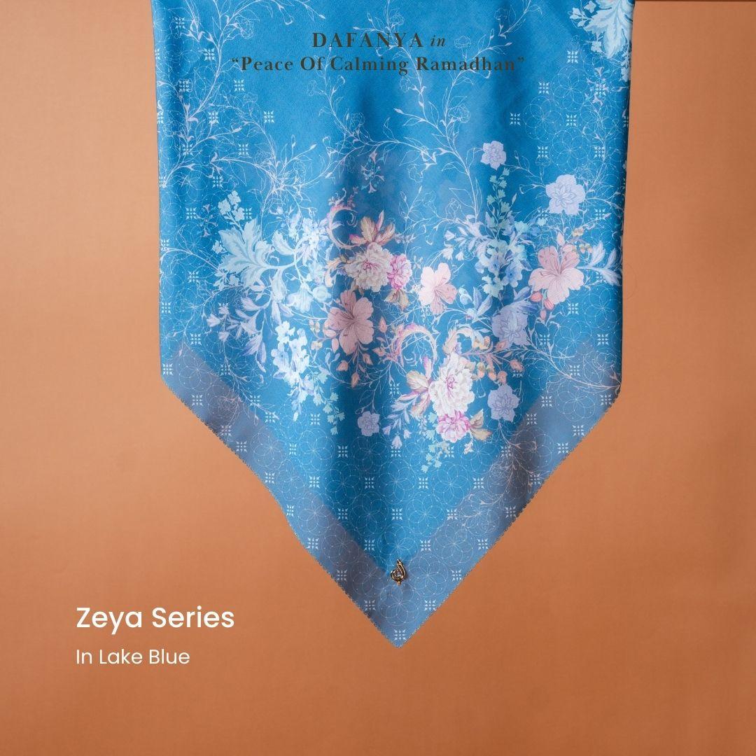 𝐃𝐀𝐅𝐀𝐍𝐘𝐀 - Zeya Series Jilbab Motif Floral Kerudung Segi Empat Hijab Scarf bahan Voal Laser Cut
