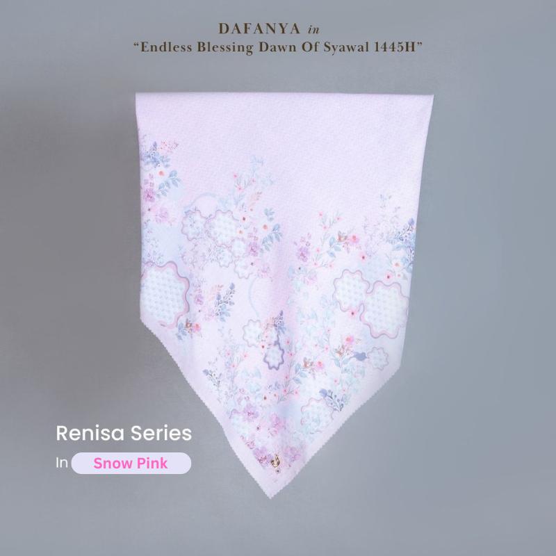 𝐃𝐀𝐅𝐀𝐍𝐘𝐀 - Renisa Series Jilbab Motif Floral Kerudung Segi Empat Hijab Scarf bahan Voal Laser Cut
