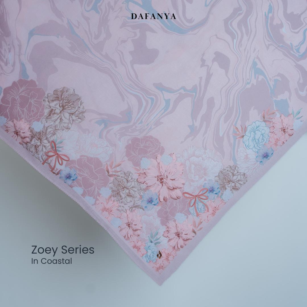𝐃𝐀𝐅𝐀𝐍𝐘𝐀 - Zoey Series Jilbab Motif Floral Kerudung Segi Empat Hijab Scarf bahan Voal Laser Cut