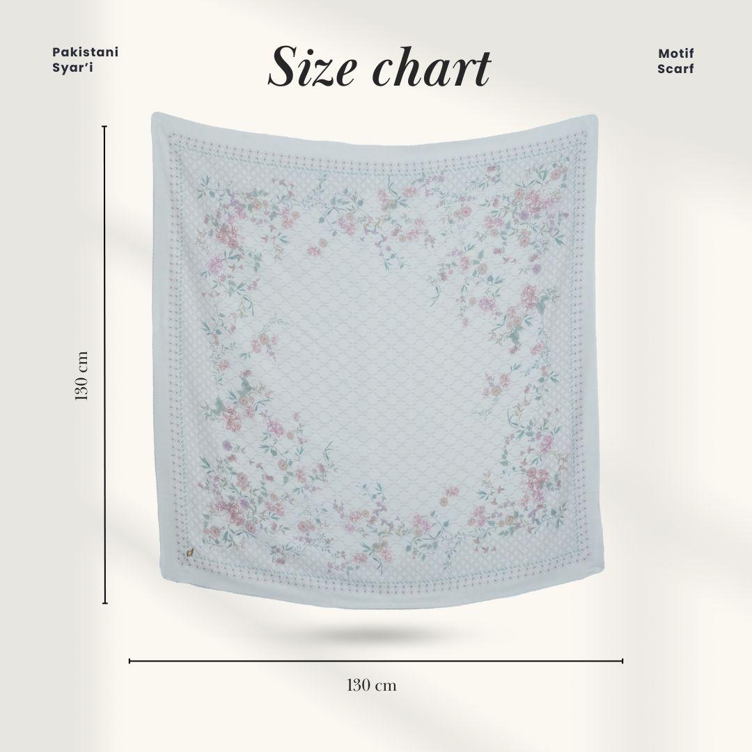𝐃𝐀𝐅𝐀𝐍𝐘𝐀 - Syari 130x130 Pakistani Series Jilbab Motif Floral Kerudung Segi Empat Hijab Scarf bahan Voal Laser Cut Rayafanya Edition
