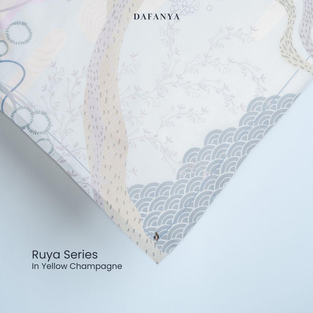 𝐃𝐀𝐅𝐀𝐍𝐘𝐀 - Ruya Series Jilbab Motif Abstrak Kerudung Segi Empat Hijab Scarf bahan Voal Laser Cut