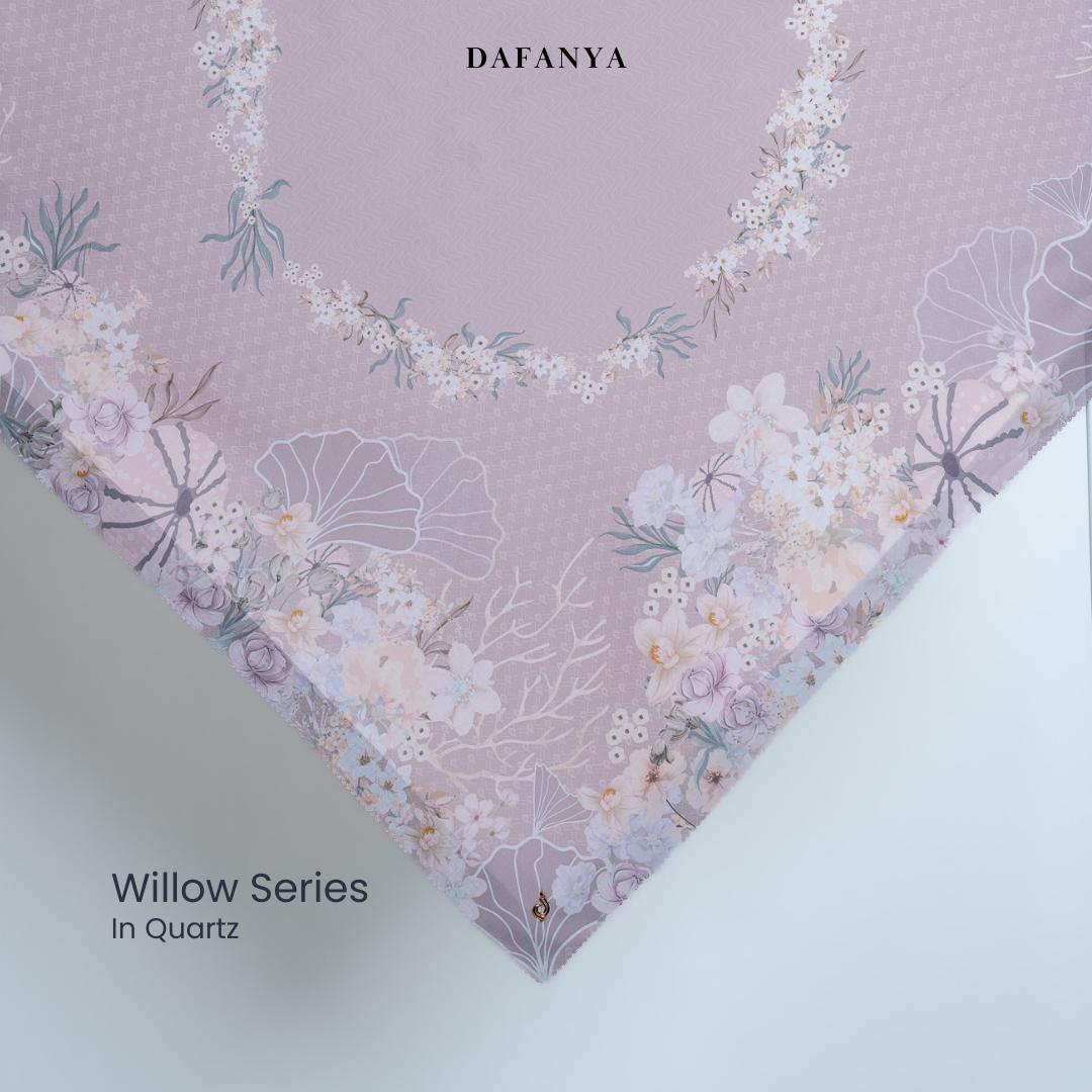 𝐃𝐀𝐅𝐀𝐍𝐘𝐀 - Willow Series Jilbab Motif Underwater Kerudung Segi Empat Hijab Scarf bahan Voal Laser Cut Square