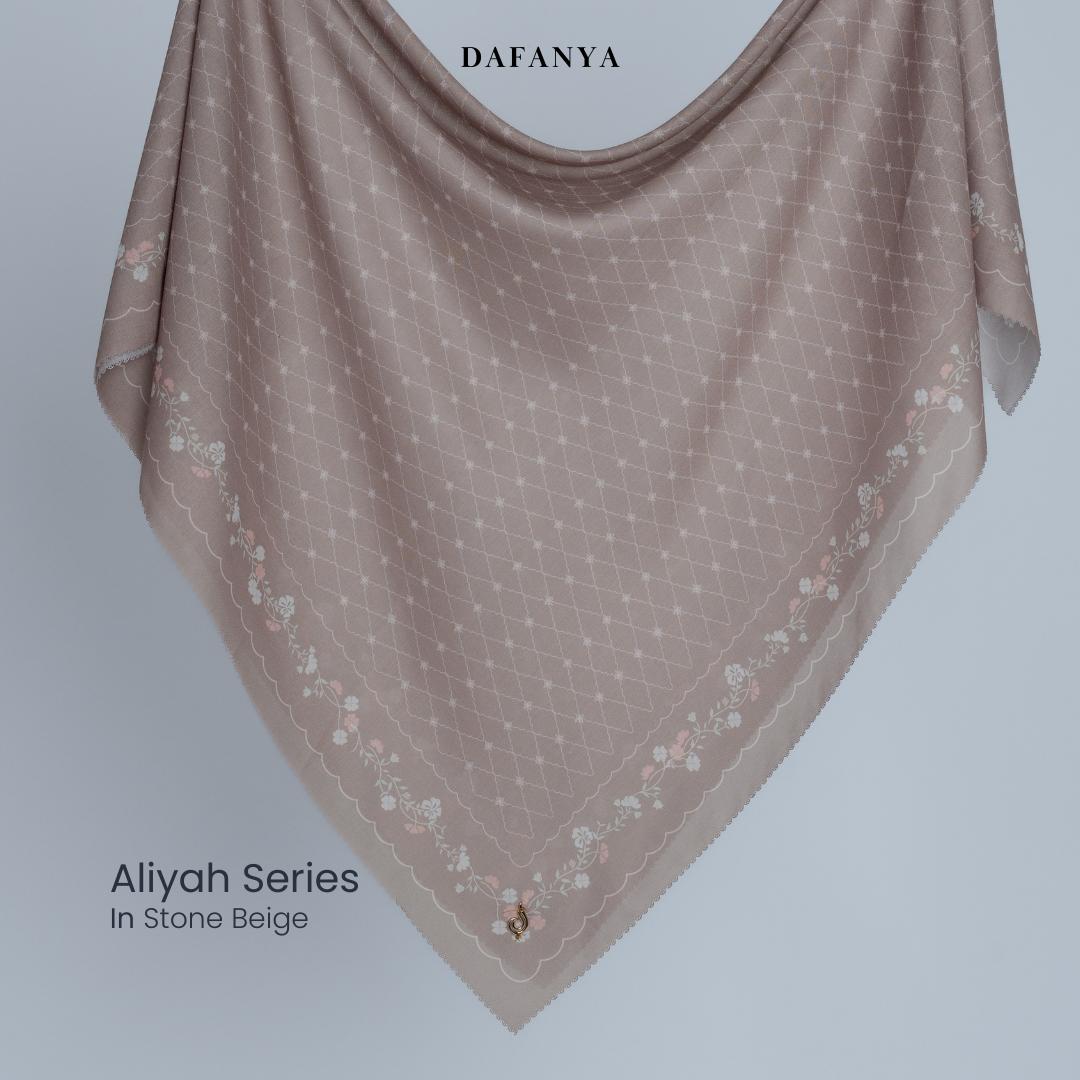 𝐃𝐀𝐅𝐀𝐍𝐘𝐀 - Syari 130x130 Aliyah Series Jilbab Motif Monogram Kerudung Segi Empat Hijab Scarf bahan Voal Laser Cut