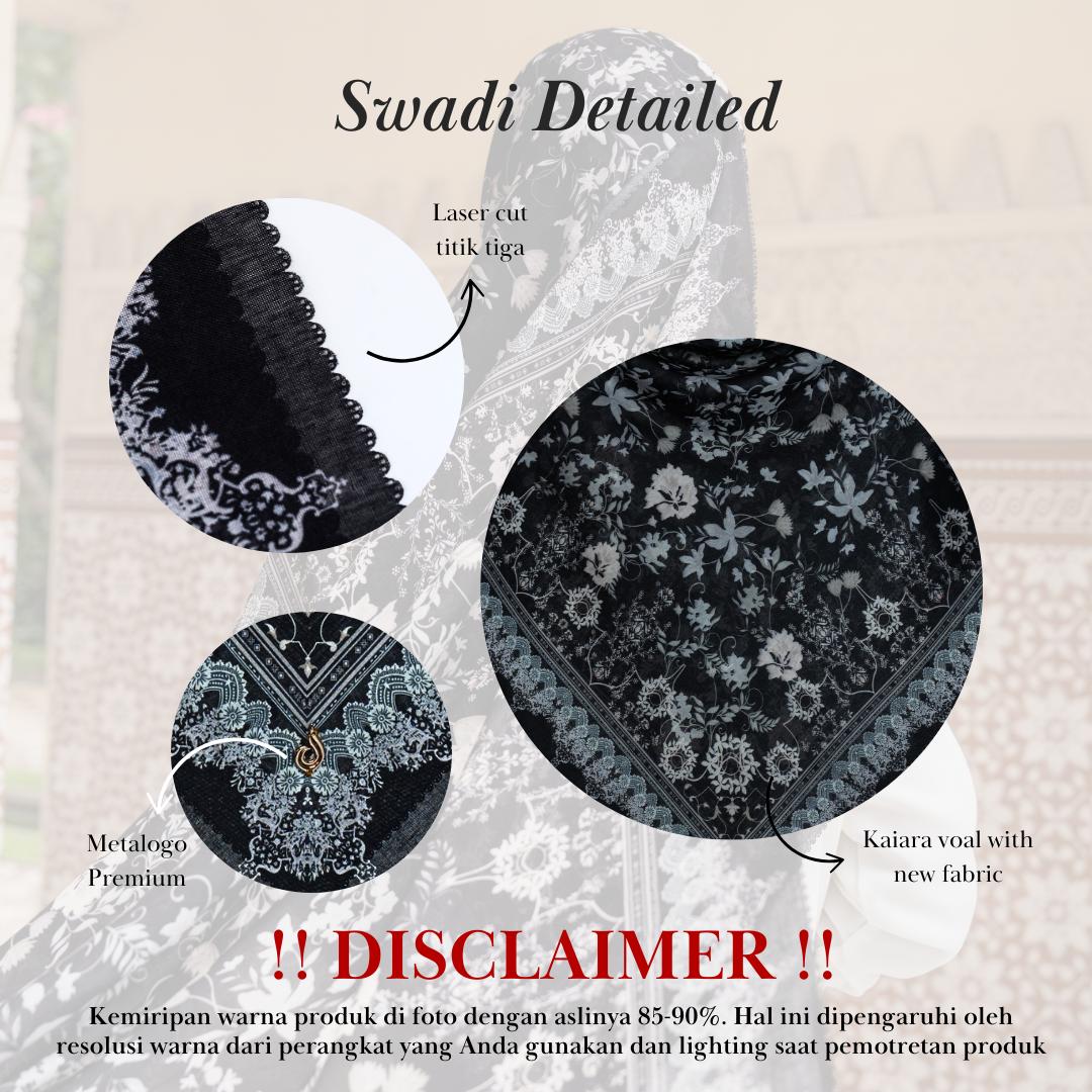 𝐃𝐀𝐅𝐀𝐍𝐘𝐀 - Swadi Series Jilbab Motif Floral Kerudung Segi Empat Hijab Scarf bahan Voal Laser Cut Rayafanya Edition