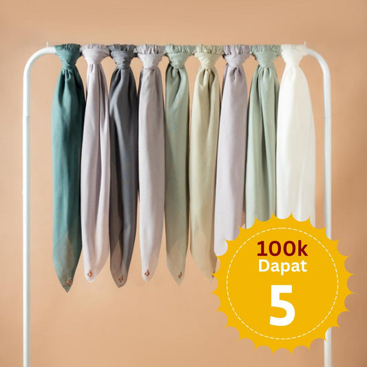 [BUNDLE - isi 5 Pcs] 𝐃𝐀𝐅𝐀𝐍𝐘𝐀 - Maserati Series Jilbab Motif Polos Kerudung Segi Empat Hijab Scarf bahan Voal Laser Cut