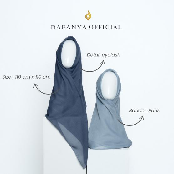 𝐃𝐀𝐅𝐀𝐍𝐘𝐀 - Rania Series Jilbab Polos Kerudung Segi Empat Hijab Scarf bahan Paris Jadul Eyelash