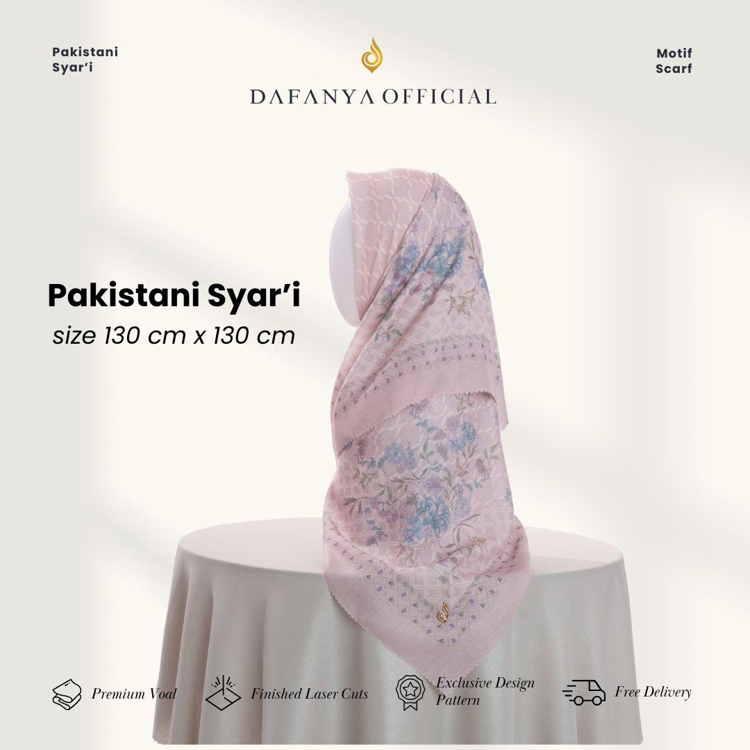 𝐃𝐀𝐅𝐀𝐍𝐘𝐀 - Syari 130x130 Pakistani Series Jilbab Motif Floral Kerudung Segi Empat Hijab Scarf bahan Voal Laser Cut Rayafanya Edition