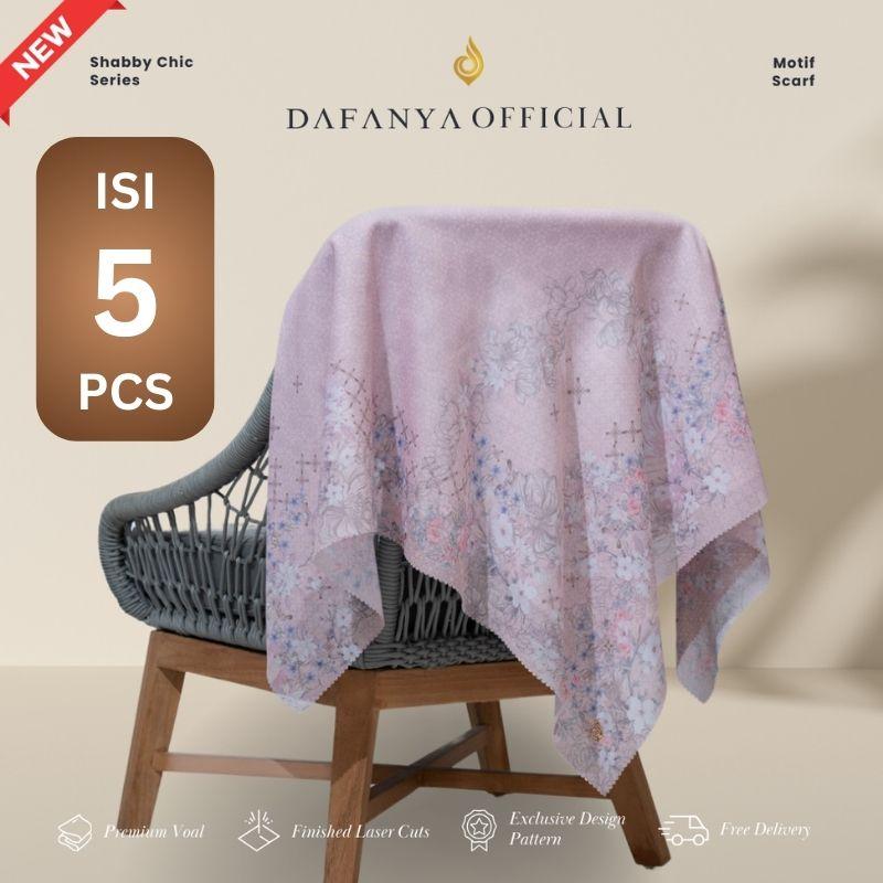 [Bundle 5 Pcs] 𝐃𝐀𝐅𝐀𝐍𝐘𝐀 - Shabby Chic Series Jilbab Motif Floral Kerudung Segi Empat Hijab Scarf bahan Voal Laser Cut