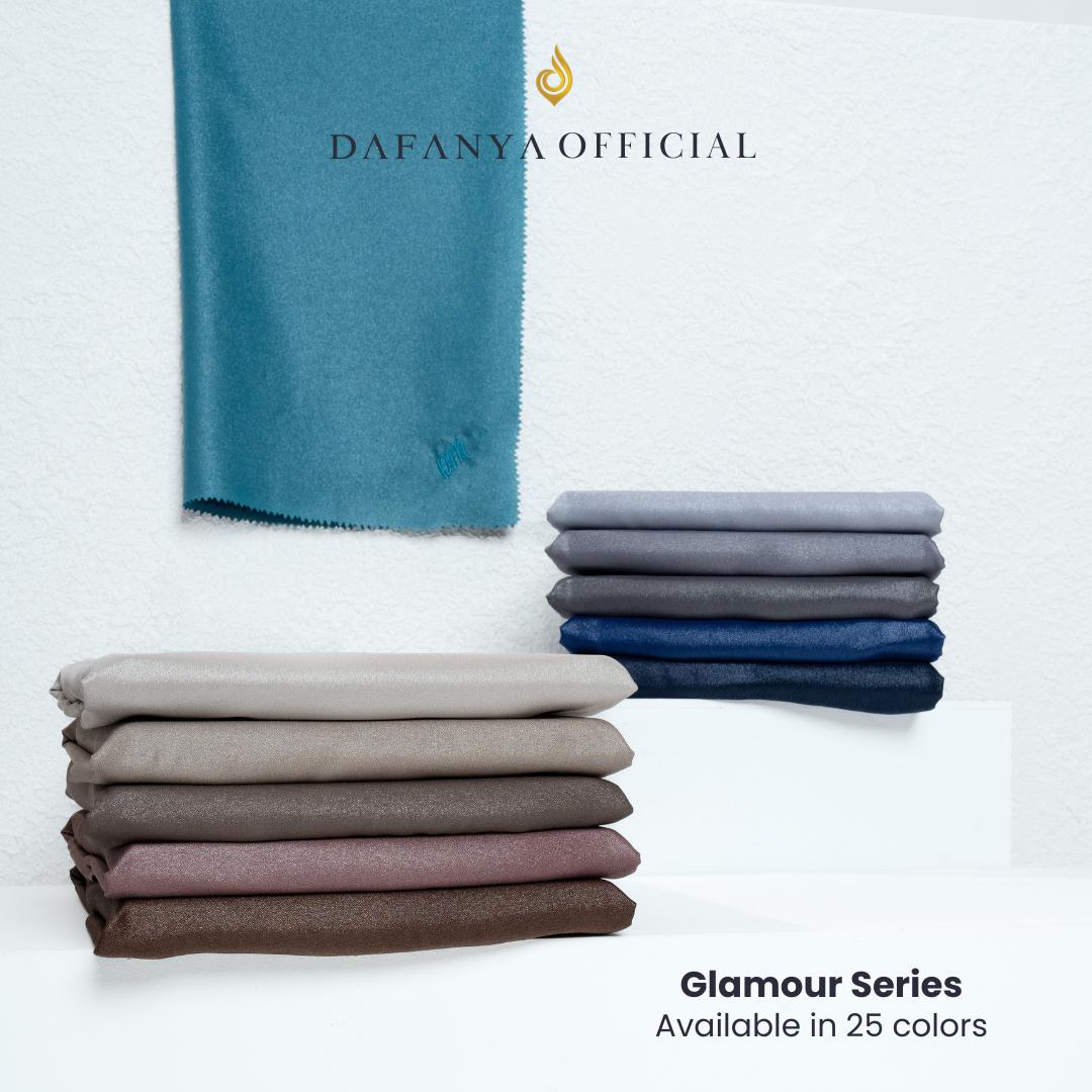 [BUNDLE - isi 5 Pcs] 𝐃𝐀𝐅𝐀𝐍𝐘𝐀 - Glamour Series Jilbab Motif Polos Kerudung Segi Empat Hijab Scarf bahan Glamour Laser Cut