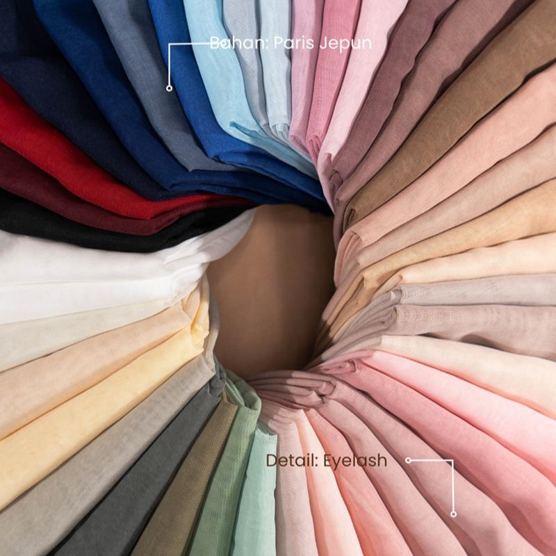 [PAKET USAHA - isi 40 Pcs]  - Zehra Series Jilbab Motif Polos Kerudung Segi Empat Hijab Scarf bahan Voal Laser Cut