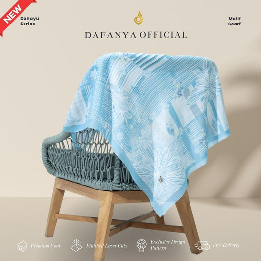 𝐃𝐀𝐅𝐀𝐍𝐘𝐀 - Dahayu Series Jilbab Motif Monogram Kerudung Segi Empat Hijab Scarf bahan Voal Laser Cut