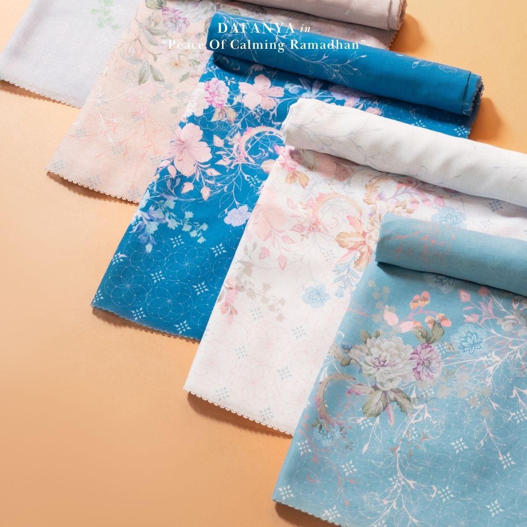 𝐃𝐀𝐅𝐀𝐍𝐘𝐀 - Zeya Series Jilbab Motif Floral Kerudung Segi Empat Hijab Scarf bahan Voal Laser Cut